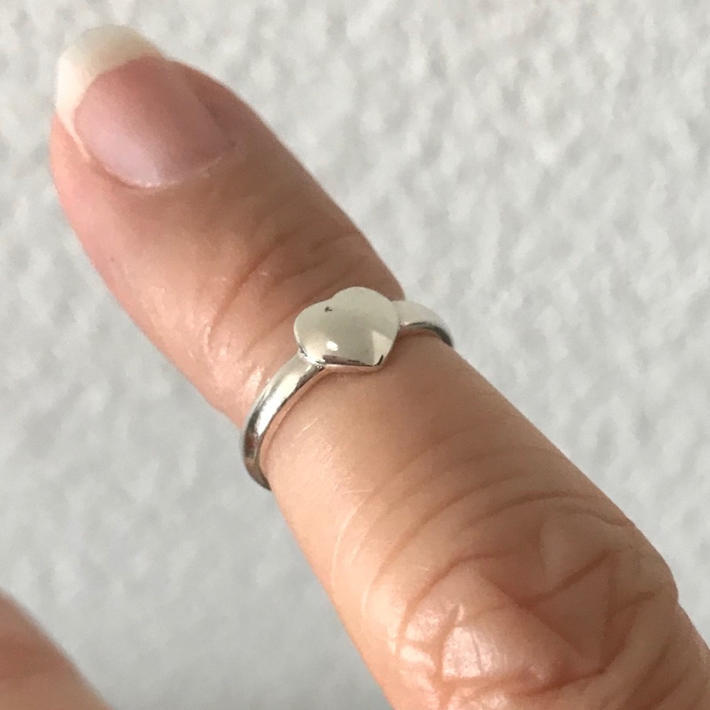 Sterling Silver Solid Heart Toe Ring, Love Ring - image 8